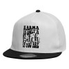 Child's Flat Snapback Hat, White (100% COTTON, CHILDREN'S, UNISEX, ONE SIZE)