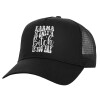 Structured Trucker Adult Hat, with Mesh, Black (100% COTTON, ADULT, UNISEX, ONE SIZE)