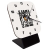 Quartz Wooden table clock with hands (10cm)