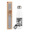 Easter candle, metallic white thermos bottle (500ml) & aromatic flat candle (30cm) (GRAY)