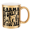 Mug ceramic, gold mirror, 330ml