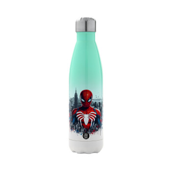 Spiderman City, Metal mug thermos Green/White (Stainless steel), double wall, 500ml