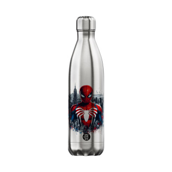 Spiderman City, Inox (Stainless steel) hot metal mug, double wall, 750ml