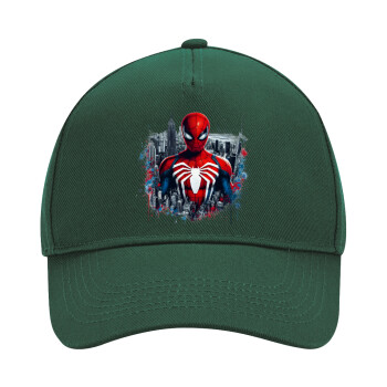 Spiderman City, Adult Ultimate Hat GREEN, (100% COTTON DRILL, ADULT, UNISEX, ONE SIZE)