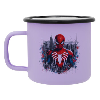 Spiderman City, Κούπα Μεταλλική εμαγιέ ΜΑΤ Light Pastel Purple 360ml