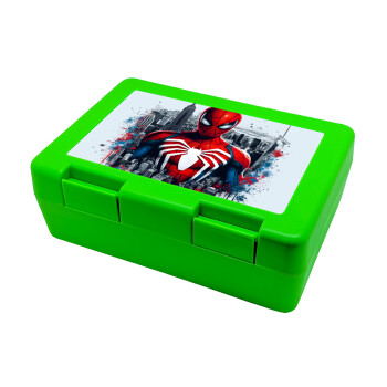 Spiderman City, Children's cookie container GREEN 185x128x65mm (BPA free plastic)