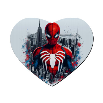 Spiderman City, Mousepad καρδιά 23x20cm