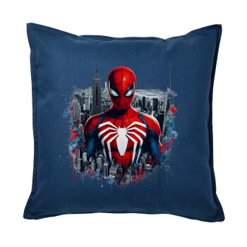 Spiderman City, Sofa cushion Blue 50x50cm includes filling