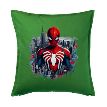 Spiderman City, Sofa cushion Green 50x50cm includes filling