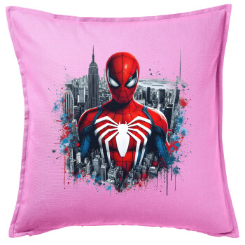 Spiderman City, Sofa cushion Pink 50x50cm includes filling