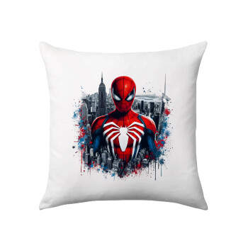 Spiderman City, Μαξιλάρι καναπέ 40x40cm περιέχεται το  γέμισμα