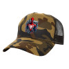 Adult Structured Trucker Hat, with Mesh, (Camouflage) Army (100% COTTON, ADULT, UNISEX, ONE SIZE)