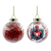 Transparent Christmas tree ball ornament with red filling 8cm