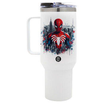 Spiderman City, Mega Stainless steel Tumbler with lid, double wall 1,2L