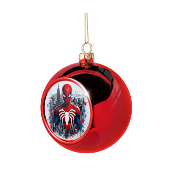 Spiderman City, Christmas tree ball Red 8cm