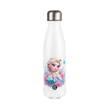 Elsa Princess, Metal mug thermos White (Stainless steel), double wall, 500ml