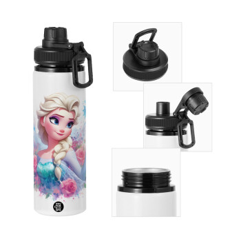 Elsa Princess, Metal water bottle with safety cap, aluminum 850ml