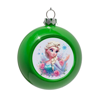 Elsa Princess, Green Christmas tree ornament bauble 8cm