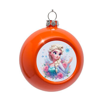 Elsa Princess, Orange Christmas tree ornament bauble 8cm