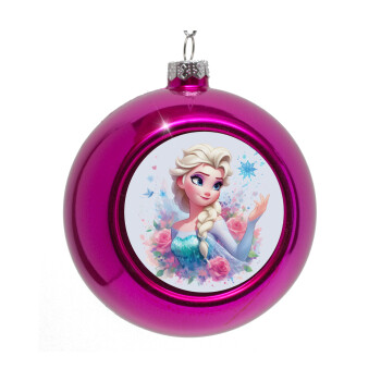 Elsa Princess, Purple Christmas tree ornament bauble 8cm