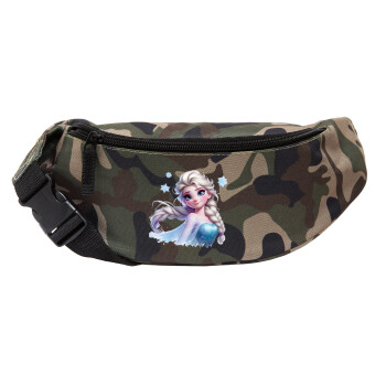 Elsa Princess, Unisex waist bag (banana) in Jungle camouflage color with 2 pockets