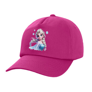 Elsa Princess, Children's Baseball Cap, 100% Cotton Twill, Fuchsia (COTTON, CHILDREN'S, UNISEX, ONE SIZE)