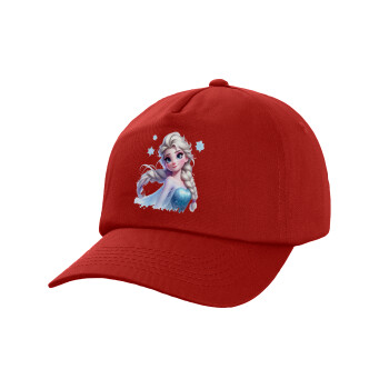 Elsa Princess, Adult Baseball Cap, 100% Cotton, Red (COTTON, ADULT, UNISEX, ONE SIZE)