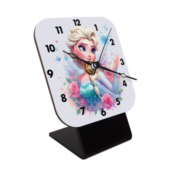 Elsa Princess, Επιτραπέζιο ρολόι ξύλινο με δείκτες (10cm)