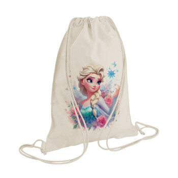 Elsa Princess, Backpack bag GYMBAG natural (28x40cm)