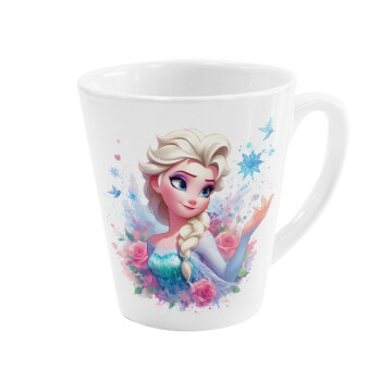 Elsa Princess, Κούπα κωνική Latte Λευκή, κεραμική, 300ml