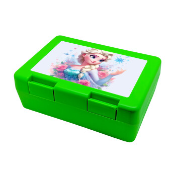 Elsa Princess, Children's cookie container GREEN 185x128x65mm (BPA free plastic)