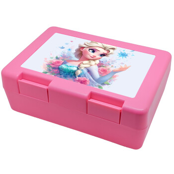 Elsa Princess, Children's cookie container PINK 185x128x65mm (BPA free plastic)