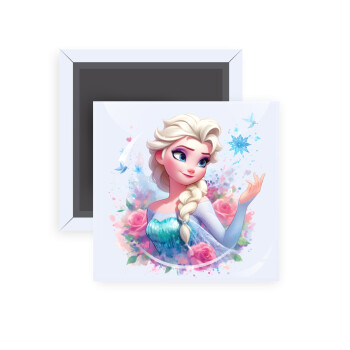 Elsa Princess, Μαγνητάκι ψυγείου τετράγωνο διάστασης 5x5cm