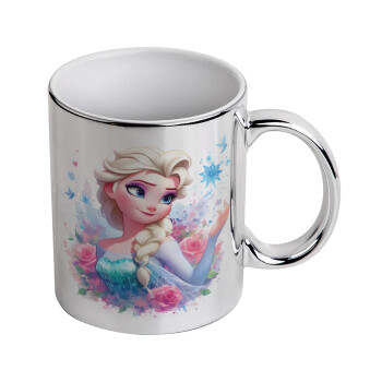 Elsa Princess, Mug ceramic, silver mirror, 330ml