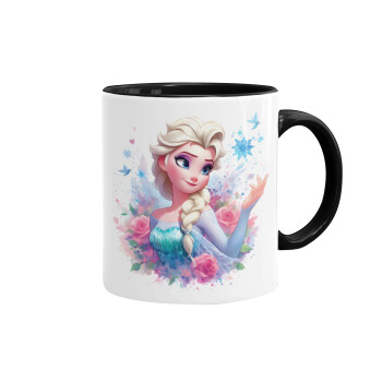 Elsa Princess, Mug colored black, ceramic, 330ml