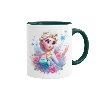 Elsa Princess, Mug colored green, ceramic, 330ml