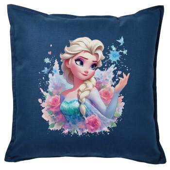 Elsa Princess, Sofa cushion Blue 50x50cm includes filling