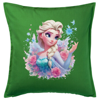 Elsa Princess, Sofa cushion Green 50x50cm includes filling