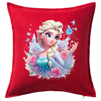 Elsa Princess, Sofa cushion RED 50x50cm includes filling