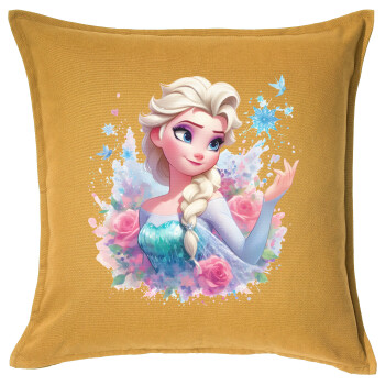 Elsa Princess, Sofa cushion YELLOW 50x50cm includes filling