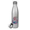 Metallic Glitter Silver Thermos Flask (Stainless steel), double-walled, 500ml