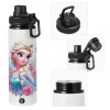 Metal water bottle with safety cap, aluminum 850ml