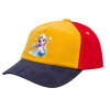 Children's Baseball Cap, 100% Cotton Drill, Yellow/Blue/Red (COTTON, CHILDREN'S, ONE SIZE)