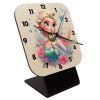 Quartz Table clock in natural wood (10cm)