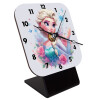 Quartz Wooden table clock with hands (10cm)