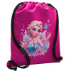 Backpack pouch GYMBAG Fuchsia, with pocket (40x48cm) & thick cords