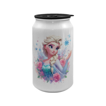 Elsa Princess, Κούπα ταξιδιού μεταλλική με καπάκι (tin-can) 500ml