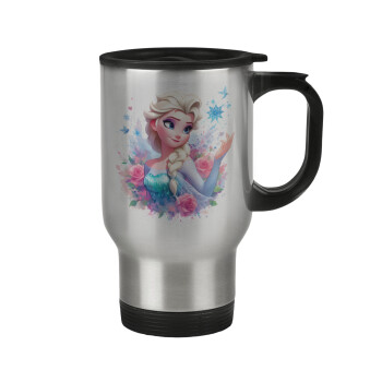 Elsa Princess, Stainless steel travel mug with lid, double wall 450ml