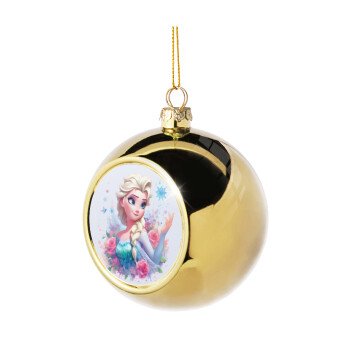 Elsa Princess, Golden Christmas tree ball ornament 8cm