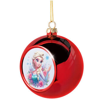 Elsa Princess, Christmas tree ball Red 8cm